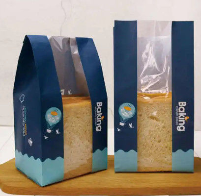 Anti Oil Kraft Paper  Plastic Bread Bag Waterproof Custom Paper Baking Bags