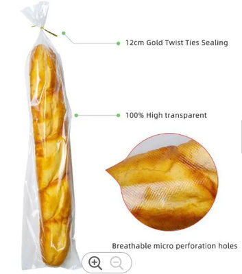 Micro Perforated  Plastic Bread Bags Breathable Perforated Vegetable Bags