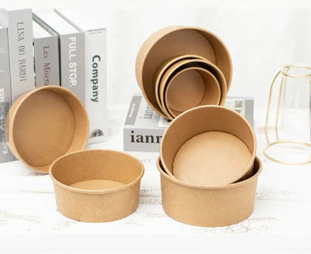 Disposable  Kraft Food Bowl Single Wall Packing Salad Paper Bowl