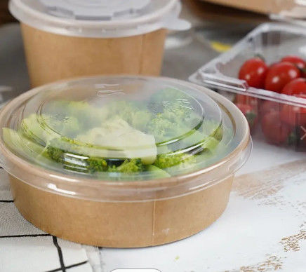 Disposable  Kraft Food Bowl Single Wall Packing Salad Paper Bowl