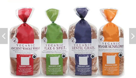 Recycled Poly Plastic Bread Bags Customized Reusable 10 Colors Print