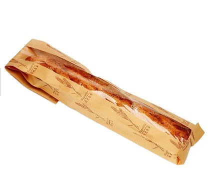 Custom Disposable Kraft Paper Plastic Bread Bag Printing MOQ 50000 Pieces
