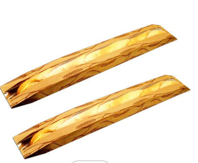 Oem / Odm Brown Paper Bakery  Plastic Bread Bags Kraft Paper Bread Packaging