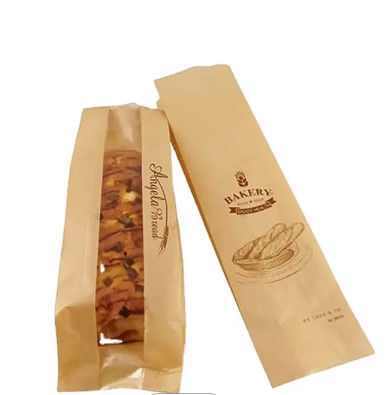 Custom Printed Kraft Paper Plastic Bread Bags Eco Friendly And Durable