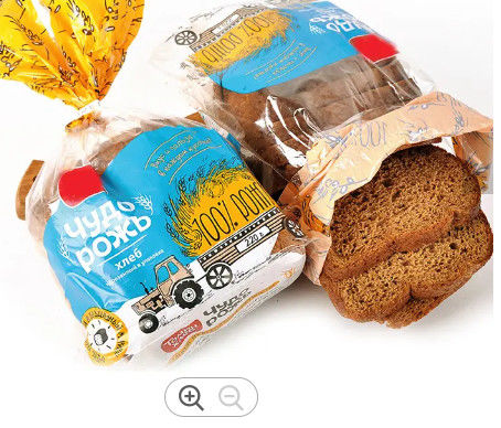 Printed Transparent Plastic Bread Bags Recyclable For Food Storage