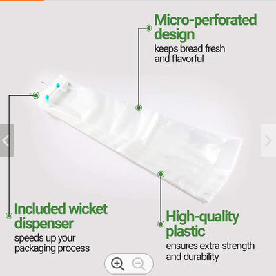 OEM / ODM Packing Wicketed Poly Bags Recyclable 0.025mm For Bread
