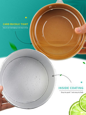 Brown 750ml Kraft Paper Bowl Biodegradable Kraft Salad Bowl With Lid
