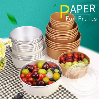 1000ml Kraft Paper Bowl With Lid Food Grade Kraft Salad Bowl