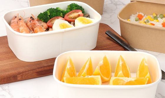 Square Kraft Paper Soup Bowl Recycled Matt Laminated Customized