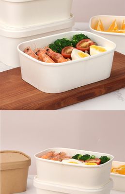 Square Kraft Paper Soup Bowl Recycled Matt Laminated Customized