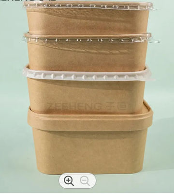 Customized Kraft Paper Bowl Single Wall 500ml Take Away Salad Bowl