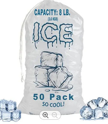 Durable Reusable Ice Cube Bags Frozen Custom Printed Plastic Ice Bags