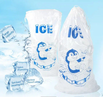 Industrial Cooling Ice Cube Packaging Bags Recycle Poly Ice Bags