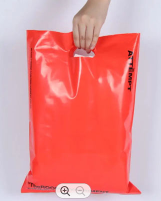 Customized Die Cut Shopping Bag Eco Friendly Soft Loop Plastic Handle Bags