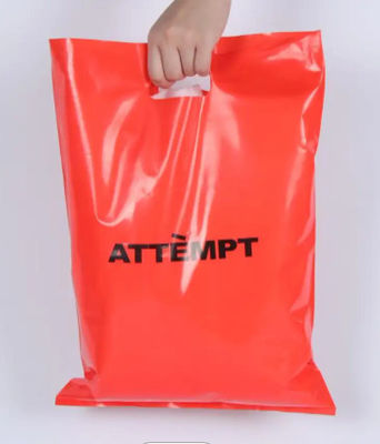 OEM / ODM Die Cut Handle Poly Bags Recyclable Loop Handle Plastic Bags