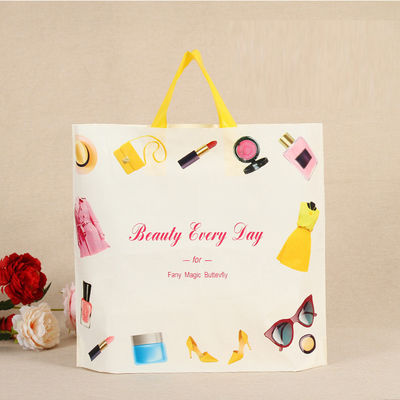Recycled Die Cut Soft Loop Handle Plastic Bags Reusable And Waterproof