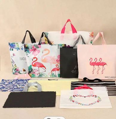 Recycled Die Cut Soft Loop Handle Plastic Bags Reusable And Waterproof