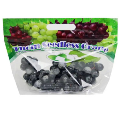 Grape Plastic Stand Up Zipper Pouch Laminated Customized Reusable