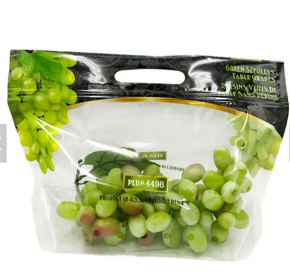 Grape Plastic Stand Up Zipper Pouch Laminated Customized Reusable