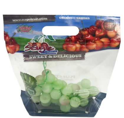 Reusable Fruit Packing Bags Transparent Ziplock Grapes Plastic Packaging Bag