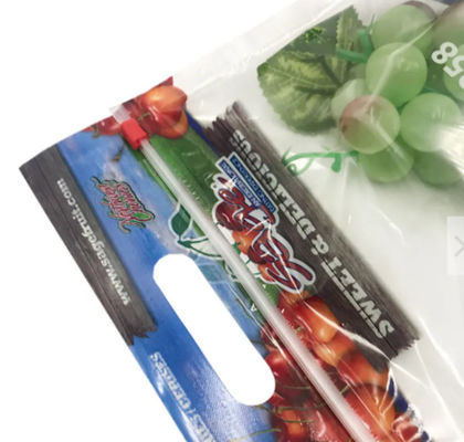 Reusable Fruit Packing Bags Transparent Ziplock Grapes Plastic Packaging Bag