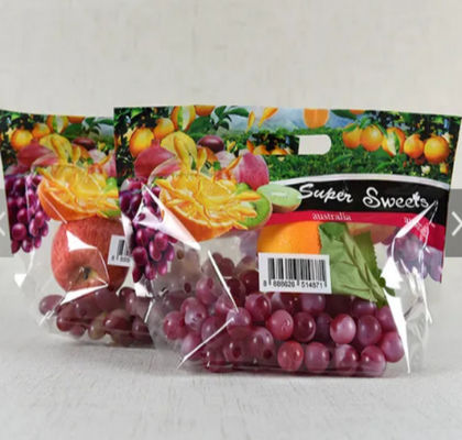 Durable Fruit Plastic Grape Bags Lightweight Recyclable Bags