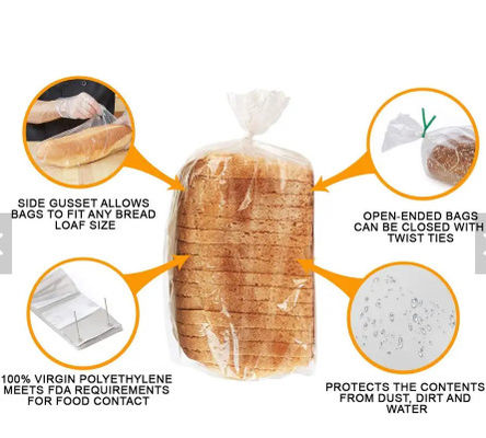 Reusable Printed Plastic Bread Bag With High Temperature Resistance
