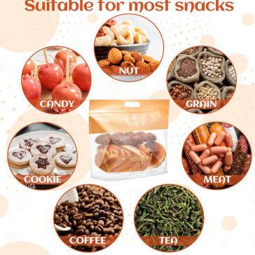 Recyclable Reusable Ziplock Plastic Bread Bag Low Moisture For Food Packaging