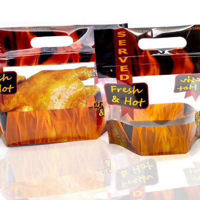 Restaurantware Hot Chicken Bag For Food Delivery Ziplock Reusable Bag 12.7 X 10.4”Clear Window