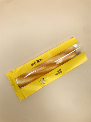 Custom Transparent Bread Baguette Bags with Flat Handle 0.5kg Capacity Long Shape Breathable