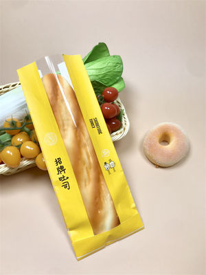 Custom Transparent Bread Baguette Bags with Flat Handle 0.5kg Capacity Long Shape Breathable