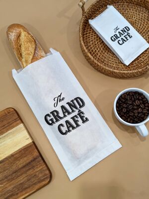 Customized Flat Satchel Kraft Paper Bag Use For Bakery Bread Food Bag