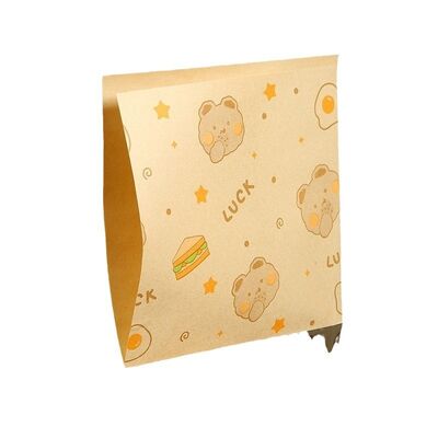 Custom Triangular Kraft Paper Bags, Eco-Friendly Disposable Bags for Snacks & Baked Goods