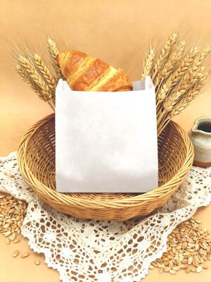 Customized Flat Satchel Kraft Paper Bag PE Coated Use For Cakes Bread Food For Bakery Bag Bread Bag Food Bag