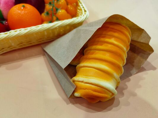 Customized Flat Satchel Kraft Paper Bag PE Coated Use For Cakes Bread Food For Bakery Bag Bread Bag Food Bag