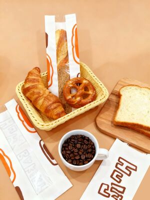 Window Flat Satchel Bag kraft bread bags with transparent window designed for bakery packaging and sustainable recycling