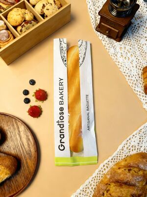 Micro Perforated Flat Satchel Kraft Paper Bag With Clear  Window Fresh And Breathable Bakery Bag Bread Bag Food Bag