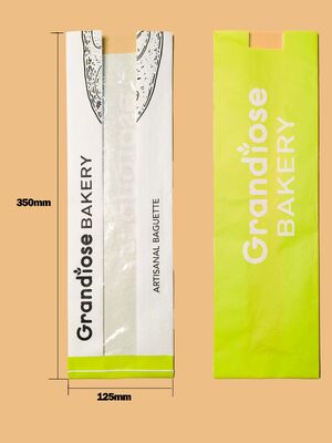 Micro Perforated Flat Satchel Kraft Paper Bag With Clear  Window Fresh And Breathable Bakery Bag Bread Bag Food Bag