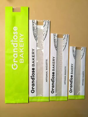 Micro Perforated Flat Satchel Kraft Paper Bag With Clear  Window Fresh And Breathable Bakery Bag Bread Bag Food Bag