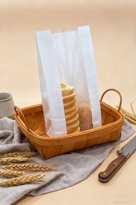 Custom kraft paper  claer window SOS bag Bakery Bag Bread Bag Food Bag