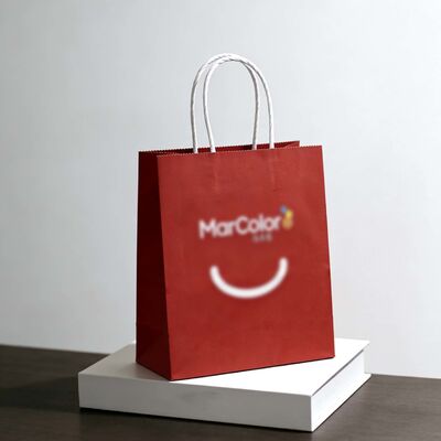 Custom Disposable Kraft Paper  twisted  handle  Bag Printing Take Away Bag