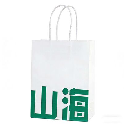 Custom Recyclable Disposable Kraft Paper Twisted Handle  Bag Printing Take Away Bag