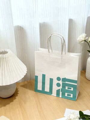 Custom Recyclable Disposable Kraft Paper Twisted Handle  Bag Printing Take Away Bag