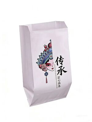 Customized Flat Satchel Kraft Paper  Bread Bakery Food Bag