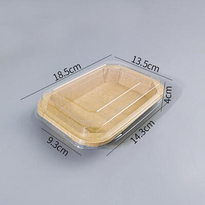 Eco-friendly Custom Printed Disposable Kraft Paper Food Container With Paper Lid