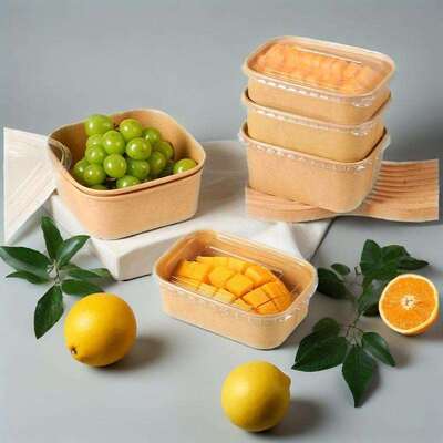 750ml Food Kraft Paper Bowl Matt Lamination With FDA Certified