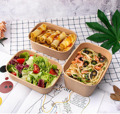 750ml Food Kraft Paper Bowl Matt Lamination With FDA Certified