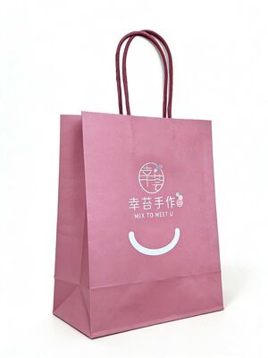 Customizable Recyclable Shopping Food Delivery Brown Craft Paper Bag Take Away Grocery Kraft Paper Carrier Bags with Handle Take away Bag