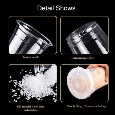 Custom Logo Printed  Clear PET Transparent Cups Plastic Smoothies Cold Coffee and Ice Drinking Cup