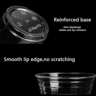 Custom Logo Printed  Clear PET Transparent Cups Plastic Smoothies Cold Coffee and Ice Drinking Cup